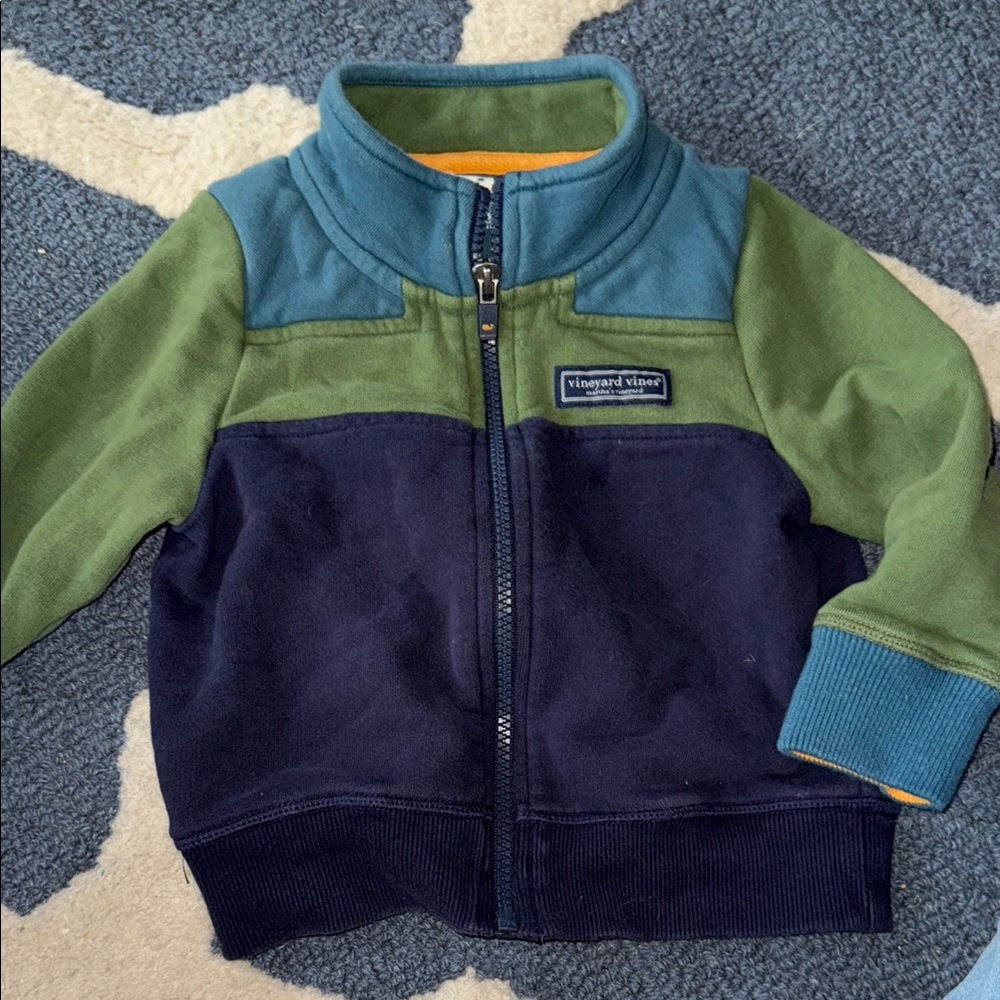 Vineyard Vines Kids Colorblock Sweatshirt - Green, Blue, Navy